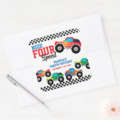Need Four Speed Monster Truck Vierde Verjaardag Vierkante Sticker (Envelop)