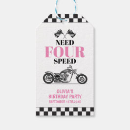 Need Four Speed Pink Heavy Bike Vierde Verjaardag Cadeaulabel