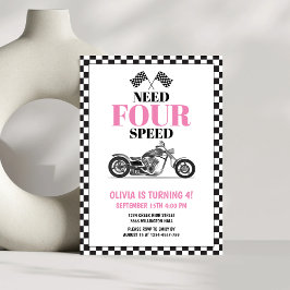 Need Four Speed Pink Heavy Bike Vierde Verjaardag Kaart