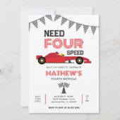 Need Four Speed Race Auto 4e verjaardag Kaart (Voorkant)