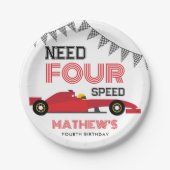 Need Four Speed Race Auto 4e verjaardag Papieren Bordje (Voorkant)