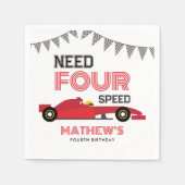 Need Four Speed Race Auto 4e verjaardag Servet (Voorkant)