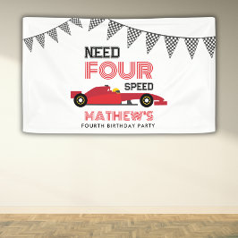 Need Four Speed Race Auto 4e verjaardag Spandoek