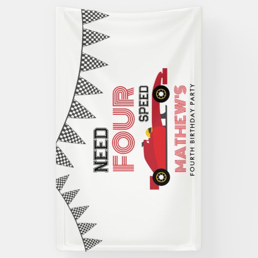 Need Four Speed Race Auto 4e verjaardag Spandoek (Verticaal)