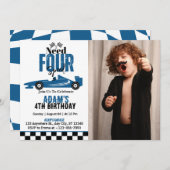 Need Four Speed Race Auto Jongen 4e Verjaardag Fot Kaart (Voorkant / Achterkant)