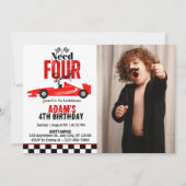 Need Four Speed Race Auto Jongen 4e Verjaardag Fot Kaart (Voorkant)