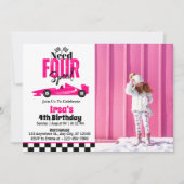 Need Four Speed Race Auto Meisje 4e Verjaardag Fot Kaart (Voorkant)