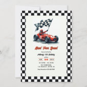 Need Four Speed Race Car 4e Verjaardagsfeestje Kaart (Voorkant)