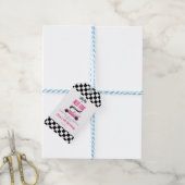 Need Four Speed Roze Race Auto 4e Verjaardagsfeest Cadeaulabel (Met Touw)