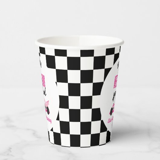 Need Four Speed Roze Race Auto 4e Verjaardagsfeest Papieren Bekers (Links)
