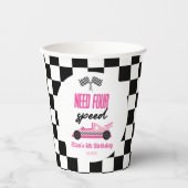Need Four Speed Roze Race Auto 4e Verjaardagsfeest Papieren Bekers (Voorkant)