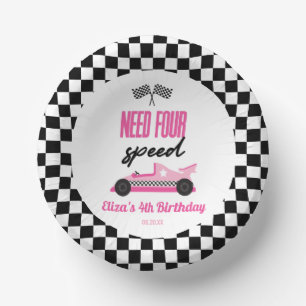 Need Four Speed Roze Race Auto 4e Verjaardagsfeest Papieren Kommen
