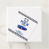 Need Four Speed sportwagen blauw vierde verjaardag Bedankjes Labels (In situ)