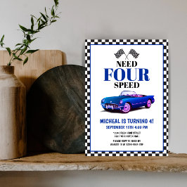 Need Four Speed sportwagen blauw vierde verjaardag Kaart