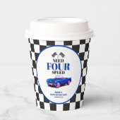 Need Four Speed sportwagen blauw vierde verjaardag Papieren Bekers (Voorkant)