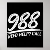 Need Help Call 988 Poster (Voorkant)