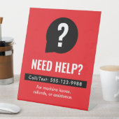 Need Help Red & Black Laundromat Business Reclamebord Met Voetstuk (Insitu)