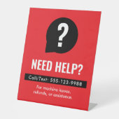 Need Help Red & Black Laundromat Business Reclamebord Met Voetstuk (Voorkant)