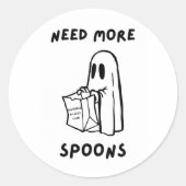'Need More Spoons' Funny Chronic Illness Sticker (Voorkant)