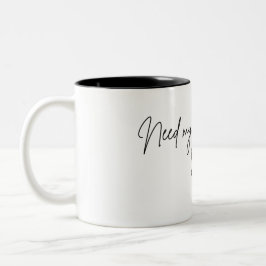 Need my morning fix Mug Tweekleurige Koffiemok