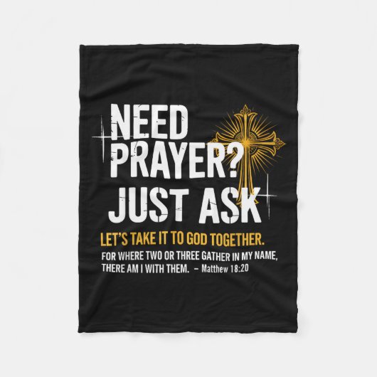 Need Prayer Just Ask! Christian Faith Tee - Christ Fleece Deken (Voorkant)