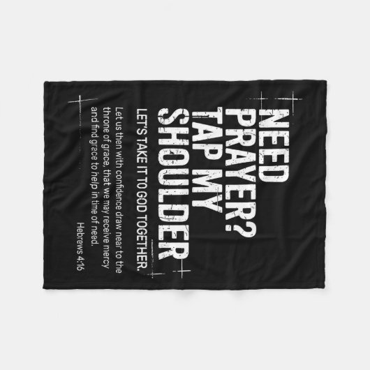 Need Prayer Tap My Shoulder Bible Verse Christian  Fleece Deken (Voorkant (Horizontaal))