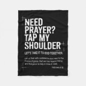 Need Prayer Tap My Shoulder Bible Verse Christian  Fleece Deken (Voorkant)