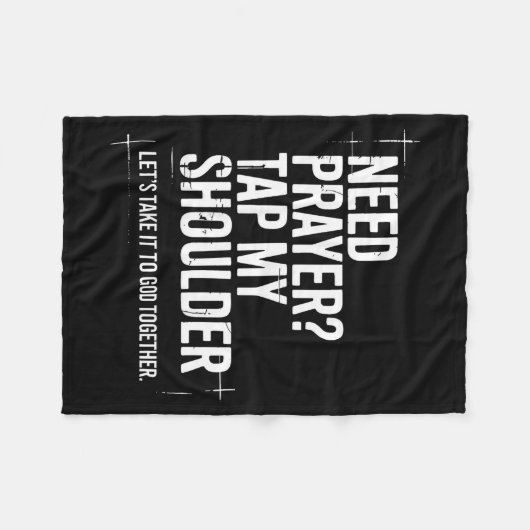 Need Prayer Tap My Shoulder Bible Verse Christian  Fleece Deken (Voorkant (Horizontaal))