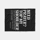 Need Prayer Tap My Shoulder Bible Verse Christian Fleece Deken (Voorkant (Horizontaal))