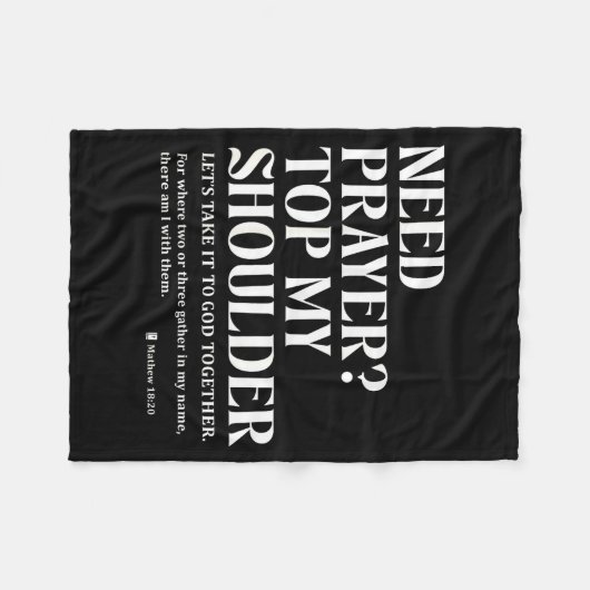 Need Prayer Tap My Shoulder Bible Verse Christian  Fleece Deken (Voorkant (Horizontaal))
