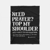 Need Prayer Tap My Shoulder Bible Verse Christian  Fleece Deken (Voorkant)