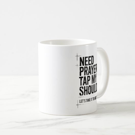 Need Prayer Tap My Shoulder Bible Verse Christian  Koffiemok (Voorkant rechts)