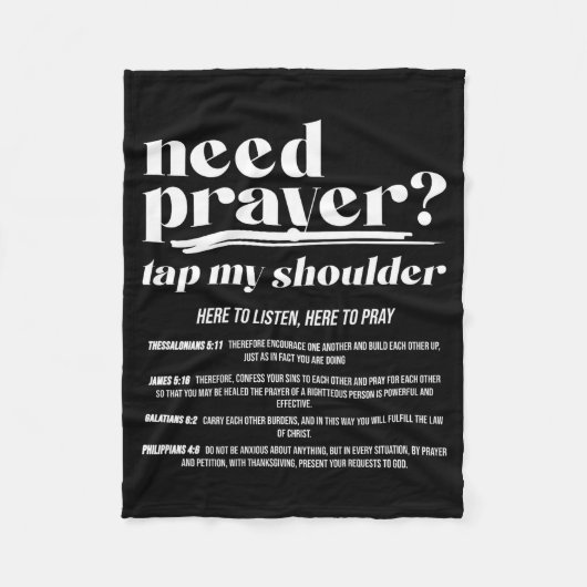 Need Prayer Tap My Shoulder Christian Men Women (o Fleece Deken (Voorkant)