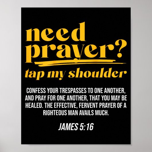 Need Prayer Tap My Shoulder Christian Men Women (o Poster (Voorkant)