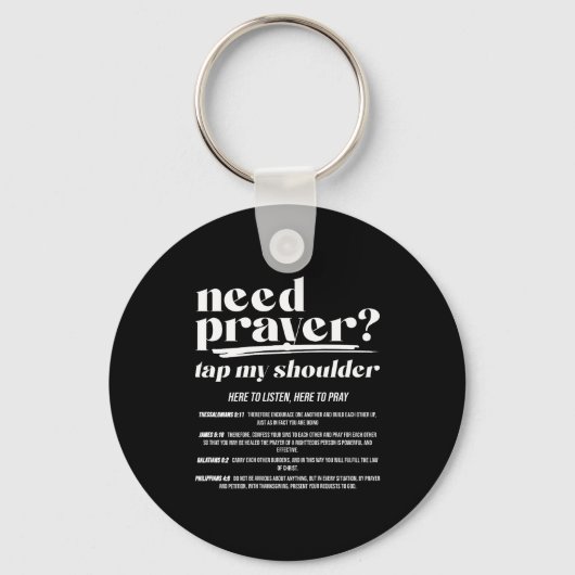 Need Prayer Tap My Shoulder Christian Men Women (o Sleutelhanger (Voorkant)