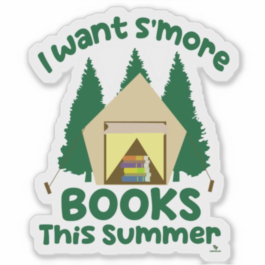 Need Smore Books Summer Funny Reading Slogan Sticker (Voorkant)