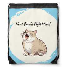 Need Snacks Right Meow Drawstring Rugzak