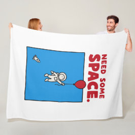 Need Some Space Funny Astronaut Balloon Space Pun Fleece Deken