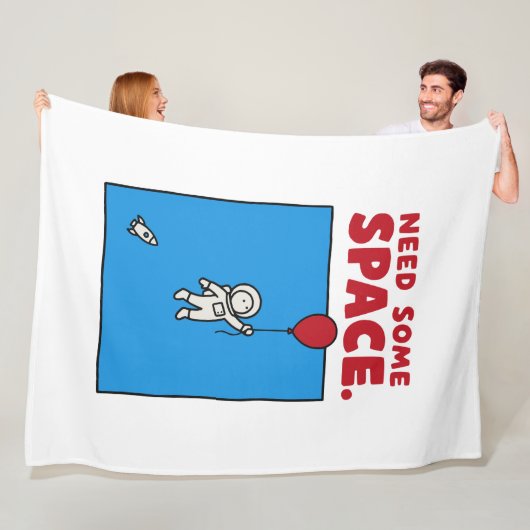 Need Some Space Funny Astronaut Balloon Space Pun Fleece Deken (In situ)