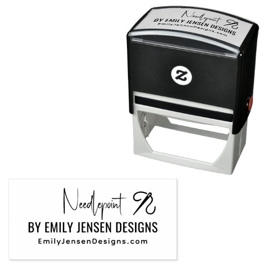 Needle Needlepoint #1 Bedrijfsnaam Website URL Zelfinktende Stempel (In situ)