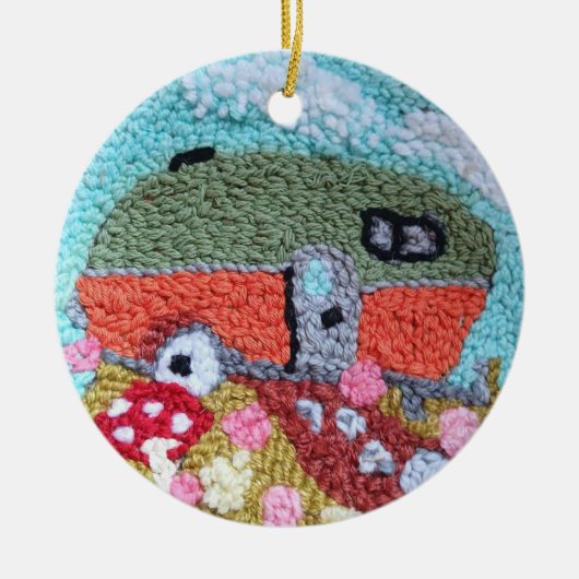 Needle Point Design Camper ornament (Voorkant)