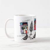 Needle punch design abstract houses mug/home sweet koffiemok (Links)