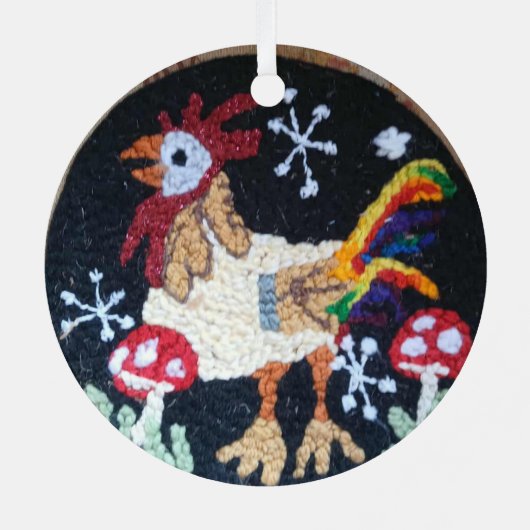 Needle Punch rooster design ornament (Achterkant)