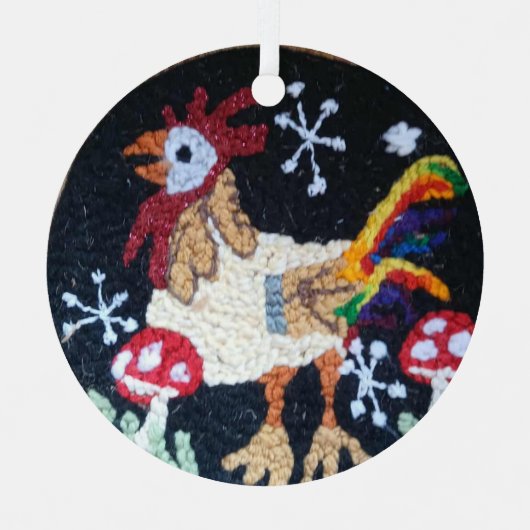 Needle Punch rooster design ornament (Voorkant)