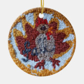 needle punch turkey design decorative ornament (Voorkant)