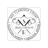  Needle & Thread Crest Monogram & Adres Rubberstempel (Afrduk)