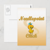 Needlepoint Chick Briefkaart (Voorkant / Achterkant)