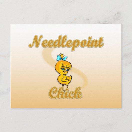 Needlepoint Chick Briefkaart (Voorkant)