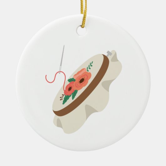 Needlepoint Keramisch Ornament (Voorkant)