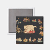 Needlepoint Kitty Cat Magnet (Voorkant / Achterkant)